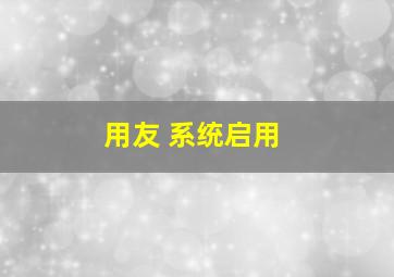 用友 系统启用